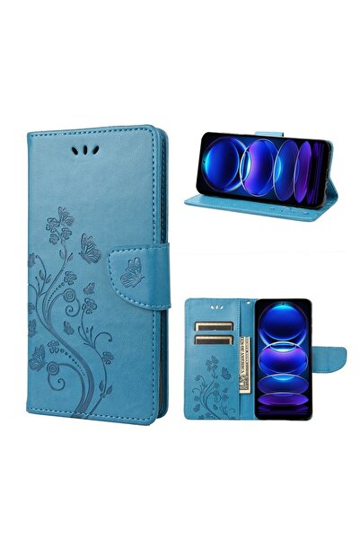 sscase Butterfly Flower Θήκη Πορτοφόλι Blue (Xiaomi Redmi Note 12 5G/Poco X5 5G)