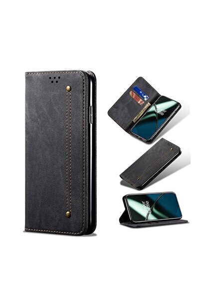 sscase Denim Texture Θήκη Βιβλίο Black (OnePlus 11 5G)