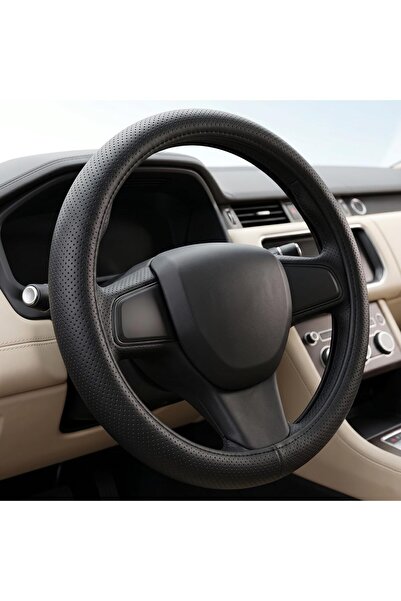 Auto Family FZE Steering Wheel Cover PU Leather, 15 Inch(37-38cm), Anti-Slip ...