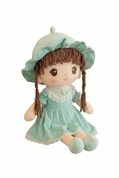 DAT 70cm Soft Plush Doll with Bonnet Hat, Braided Hair & Lace Dress - Oversiz...