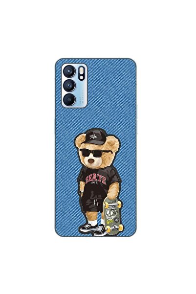 OEM Husa compatibila cu Oppo Reno6 5G Silicon Gel Tpu Model Bear Skate Fashion