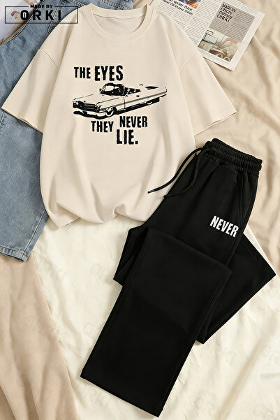 EFFRENATU Unisex Oversize Printed T-Shirt & Wide-Leg Sweatpants Set – Relaxed...