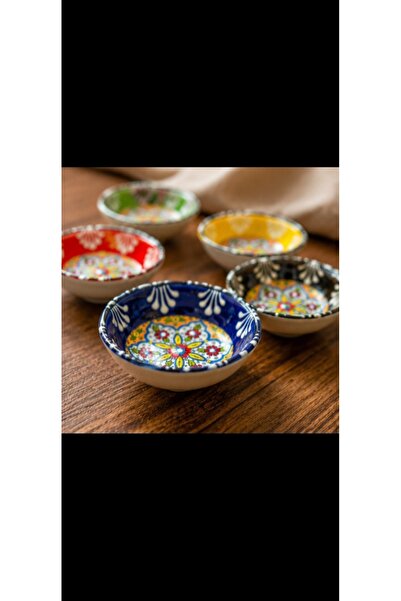 sopelimuseum El Yapımı 6’lı Mini Çini Kase Seti 5 cm – Dekoratif Osmanlı Dese...