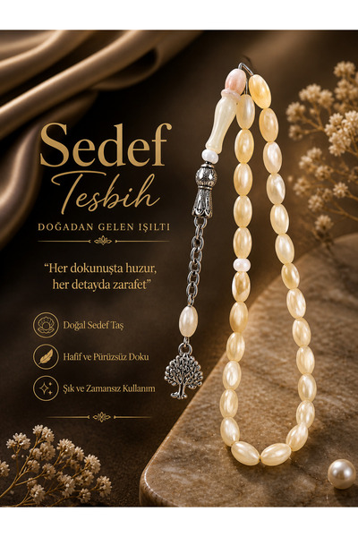 arzela Natural Stone Prayer Beads 11-6 mm 33 Pieces Men's Prayer Beads Hajj U...