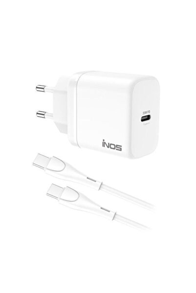 inos Φορτιστής GaN με Θύρα USB-C και Καλώδιο USB-C σε USB-C, 35W Power Delive...