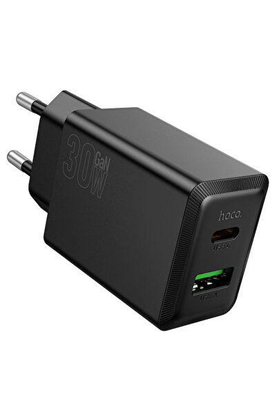hoco. Φορτιστής Hoco χωρίς καλώδιο GaN με θύρα USB-A και θύρα USB-C, 30W Powe...