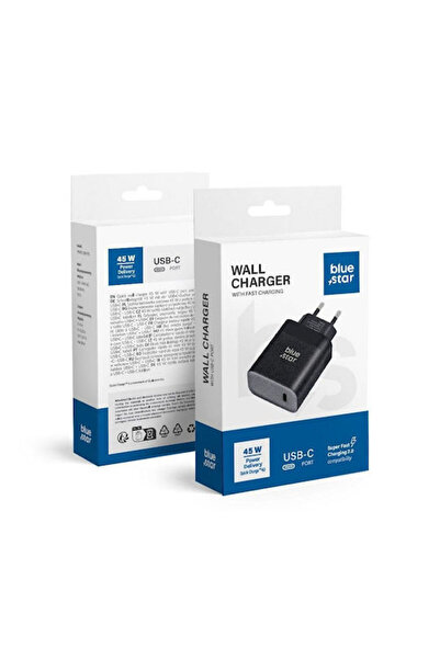 Blue Φορτιστής Star Χωρίς Καλώδιο με Θύρα USB-C, Παροχή Ισχύος 45W / Γρήγορη ...