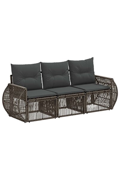 vidaxl Garden sofa set 3 pcs Grey and dark grey