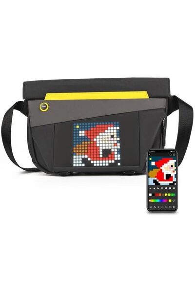 DIVOOM Modern Shoulder Bag with LED Screen Displaying Pixel Art Animations vi...