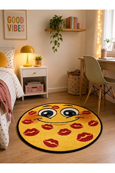 DeltaDesign Model 11085, Round Rug , Yellow, 67x67