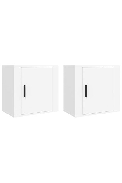 vidaxl Noptiere de perete, 2 buc., alb, 50x36x47 cm