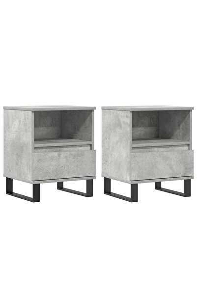 vidaxl Noptiere, 2 buc., gri beton, 40x35x50 cm, lemn compozit