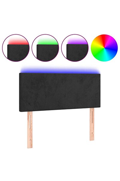 vidaxl LED headboard, black, 80x5x78/88 cm, Velvet