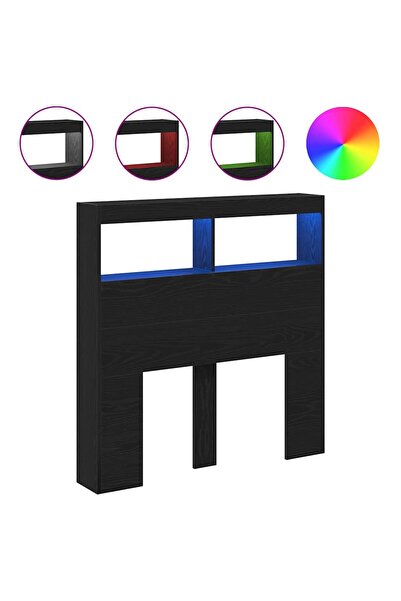 vidaxl Dulap pentru tăblie cu LED Stejar negru 100x17x102 cm