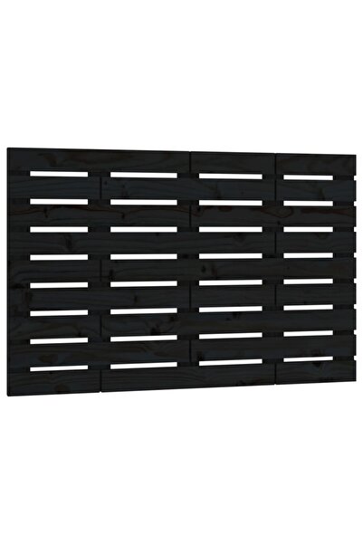 vidaxl Tăblie de pat pentru perete, negru, 81x3x63 cm, lemn masiv pin