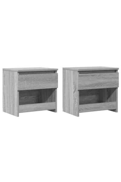 vidaxl Noptiere, 2 buc., Sonoma gri, 40x30x39 cm, lemn prelucrat