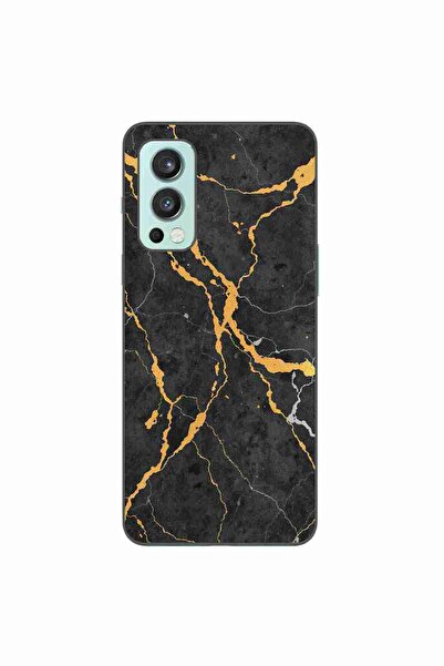 OEM Husa compatibila cu OnePlus Nord 2 Silicon Gel Tpu Model Noir Gold Marble