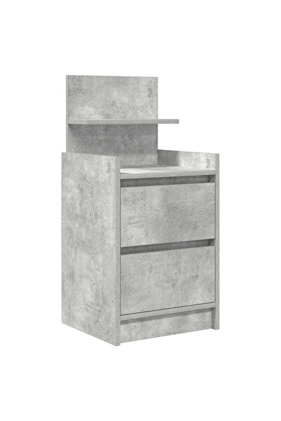 vidaxl Noptiera cu 2 sertare gri beton 38x34x80 cm