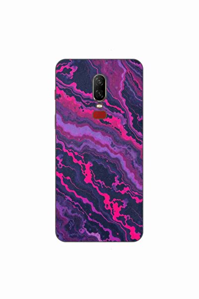OEM Husa compatibila cu OnePlus 6 Silicon Gel Tpu Model Midnight Rose Marble
