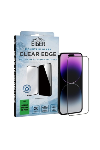EIGER Folie Sticla 3D Mountain Glass GRS iPhone 15 Pro Transparentă