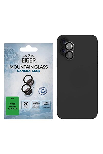 EIGER Folie Sticla Camera 3D Mountain Glass GRS iPhone 16 / 16 Plus Transparentă