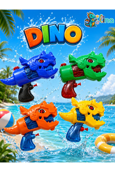 ümit toys Lina-Dino Su Tabancası-Dinozor Temalı Çocuk Su Oyuncağı