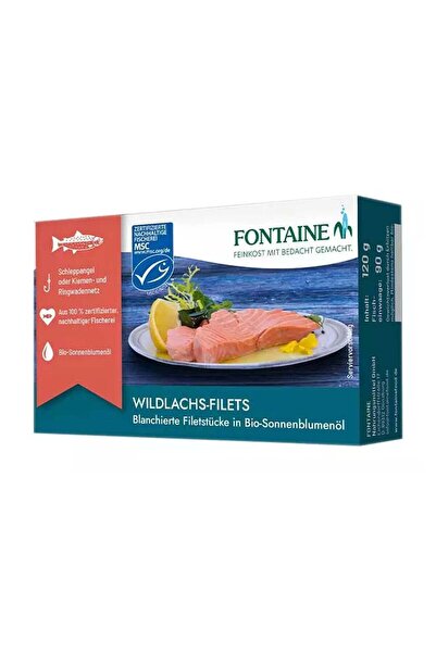 Fontaine File de somon sălbatic în ulei bio de floarea soarelui, 125g
