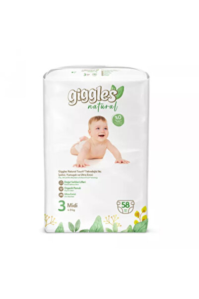 giggles Scutece copii prindere benzi laterale, , Midi, 4-9 kg, 58 bucati, Baby