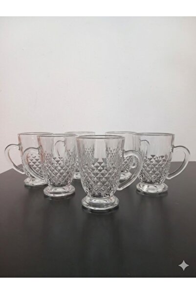 OEM Set of 6 Bas-04 Glass Mugs 110ml with Patterned