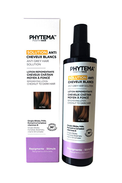 Phytema Lotiune repigmentare par alb Ultra, par castaniu mediu spre inchis, P...