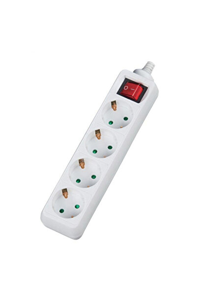 ALFA ONE Πολύπριζο V04BK Alfaone 4 θέσεις με διακόπτη 3Χ1,5mm 1,5m Λευκό