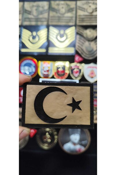 ÇUKUROVA ÜTÜ Bison leather, turkish flag 8 cm x 5 cm, velcro, gendarmerie com...