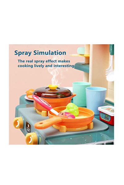 CasaDesteapta.ro Toy Kitchen Kit 87 pcs, Multifunctional Button Panel, Light,...