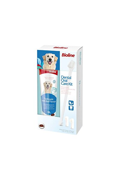 Bioline KIT DENTAR PASTA+PERIUTA AROMA VITA PENTRU CAINI 100G