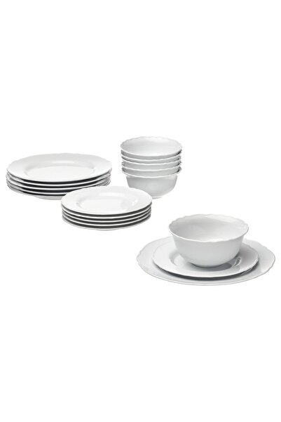 IKEA طقم أدوات مائدة UPPLAGA مكون من 18 قطعة، باللون الأبيض