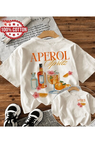 LELVANİ Tricou de damă cu imprimeu Aperol Spritz