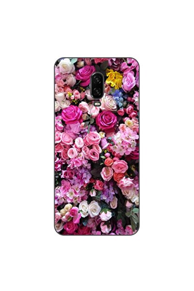 OEM Husa compatibila cu OnePlus 6T Silicon Gel Tpu Model Trandafiri Roz