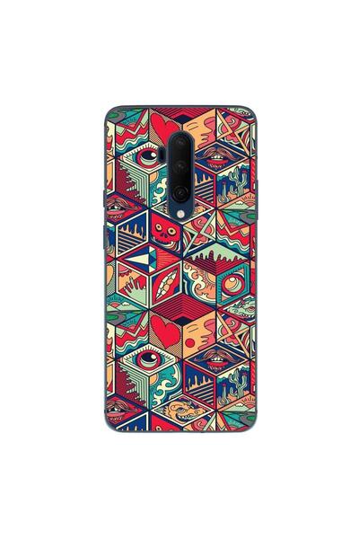 OEM Θήκη συμβατή με OnePlus 7T Pro από σιλικόνη gel TPU με γεωμετρικό σχέδιο ...