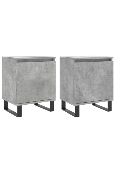 vidaxl Noptiere, 2 buc., gri beton, 40x30x50 cm, lemn compozit