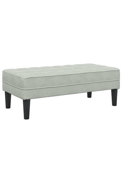 vidaxl bancă cu pernă Gri deschis 113 x 57 x 39 cm Catifea