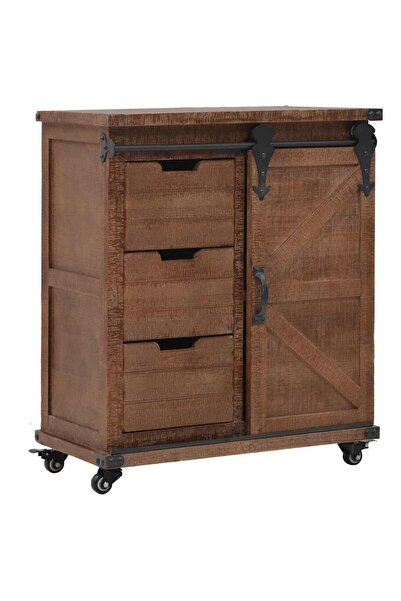 vidaxl Storage cabinet, solid fir wood 64 x 33.5 x 75 cm, brown
