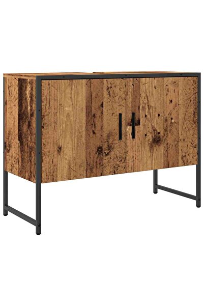 vidaxl Dulap chiuvetă baie, lemn vechi, 80x33x60 cm, lemn prelucrat