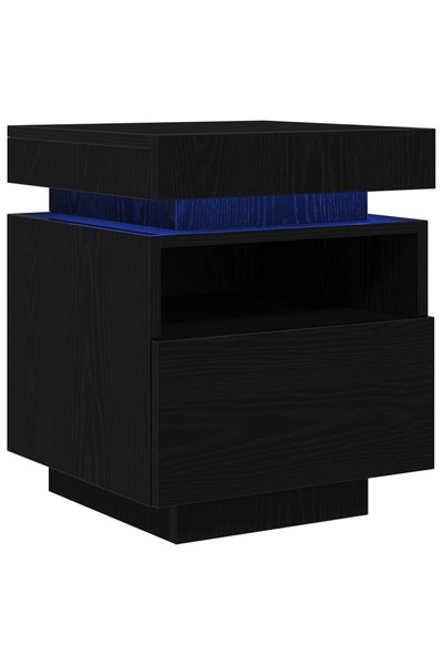 vidaxl Dulap de noapte Stejar Negru 40 x 39 x 48,5 cm Lemn compozit