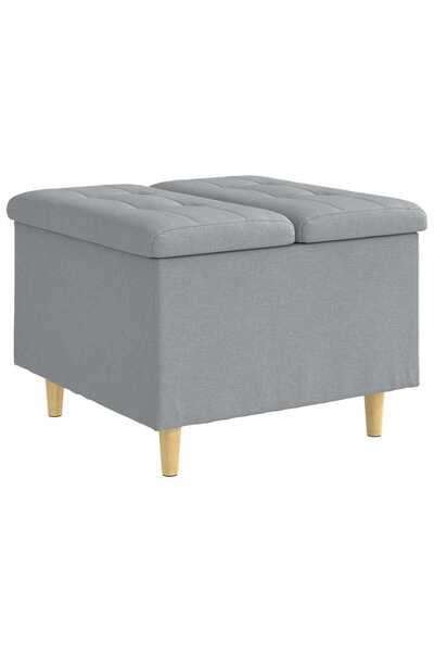 vidaxl Ottomană de depozitare Gri deschis 60 x 60 x 45 cm țesătură