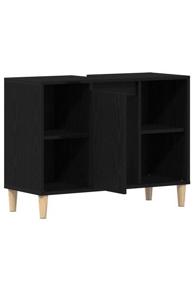 vidaxl Dulap chiuvetă, stejar negru, 80x33x60 cm, lemn stratificat