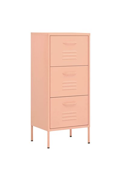 vidaxl Storage cabinet, pink, 42.5x35x101.5 cm, steel