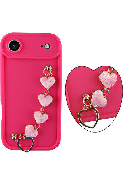 Other Volte-Tel Hearts Πίσω Θήκη Σιλικόνης με Λουράκι Ροζ (iPhone Air)