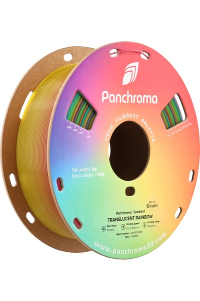 Polymaker Filament Panchroma ™   PLA Gradient Translucid Curcubeu 1KG, 1.75 mm