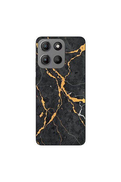 OEM Husa compatibila cu Motorola Moto G15 Silicon Gel Tpu Model Noir Gold Marble