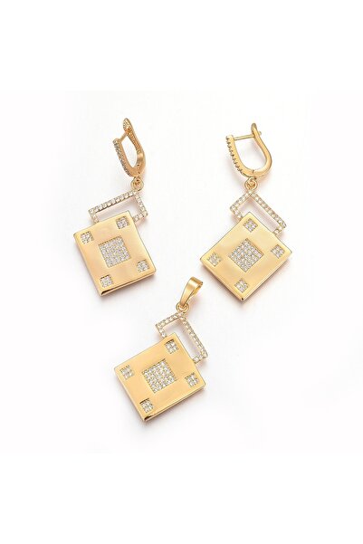 OEM Pendant and earrings Top Bottom Set , 24K gold plated